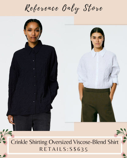 TB Crinkle Shirting Oversized Viscose Blend Shirt