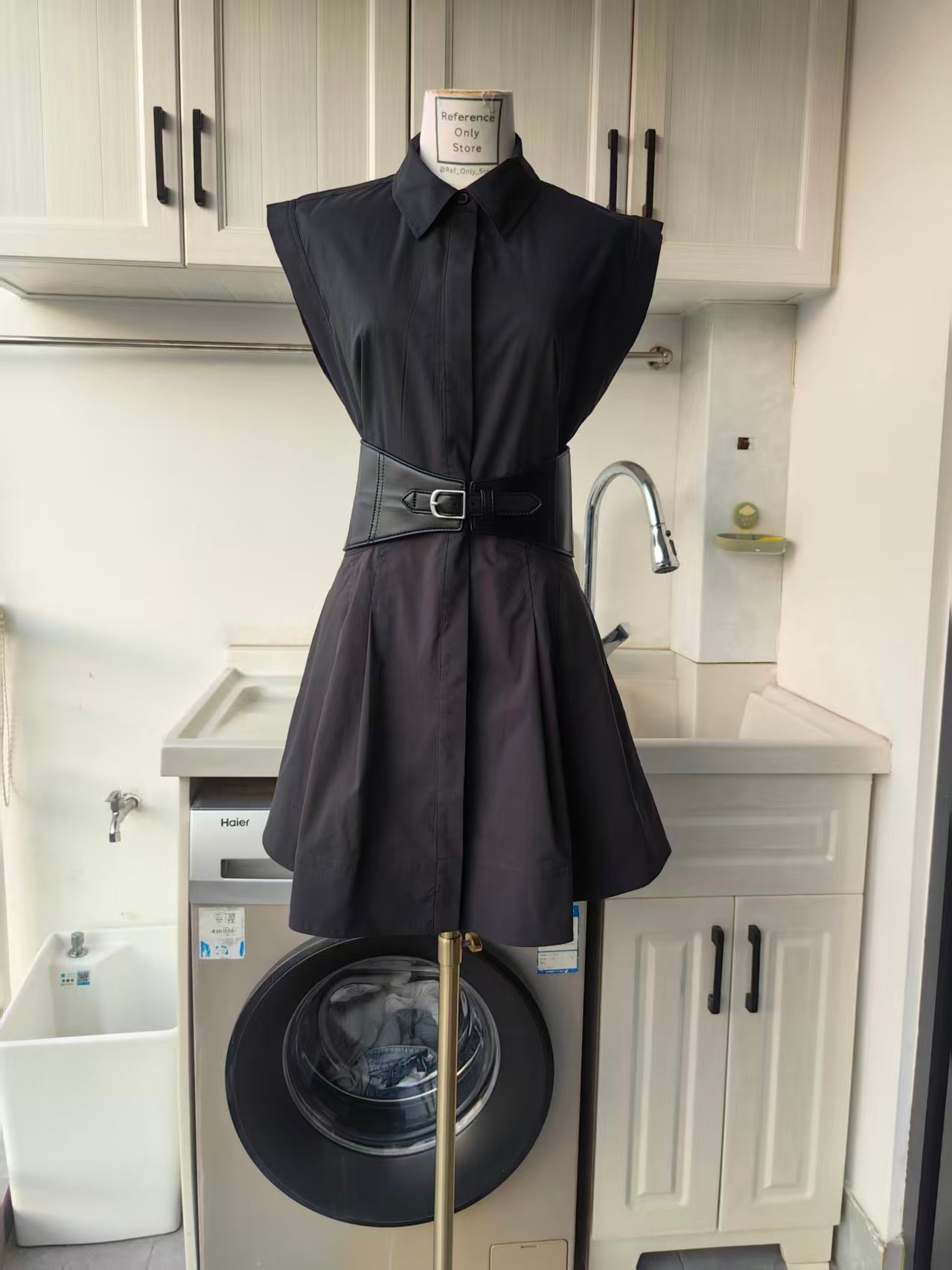 SK Mini Black cotton blend dress