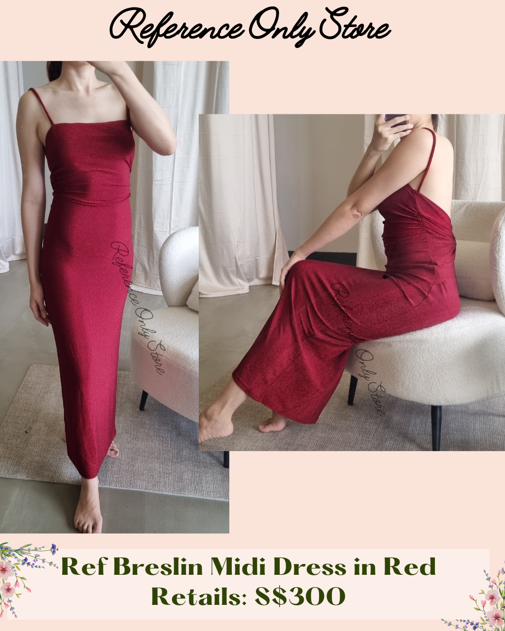 Ref Breslin Midi Dress in Red