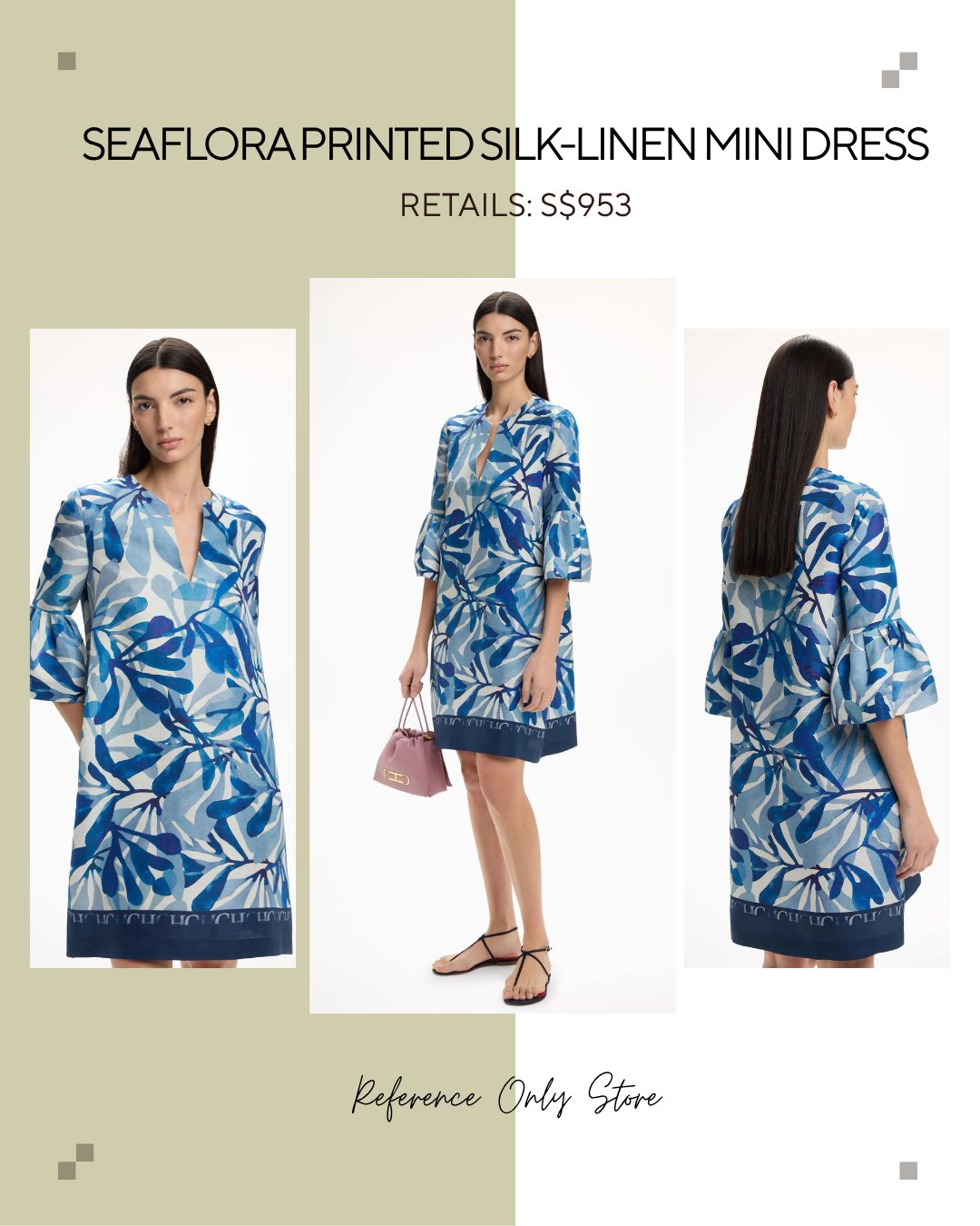CH Seaflora silk linen mini dress