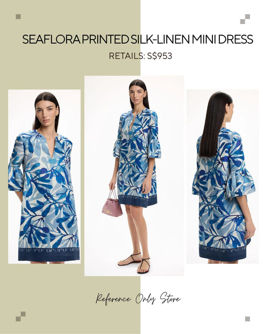 CH Seaflora silk linen mini dress