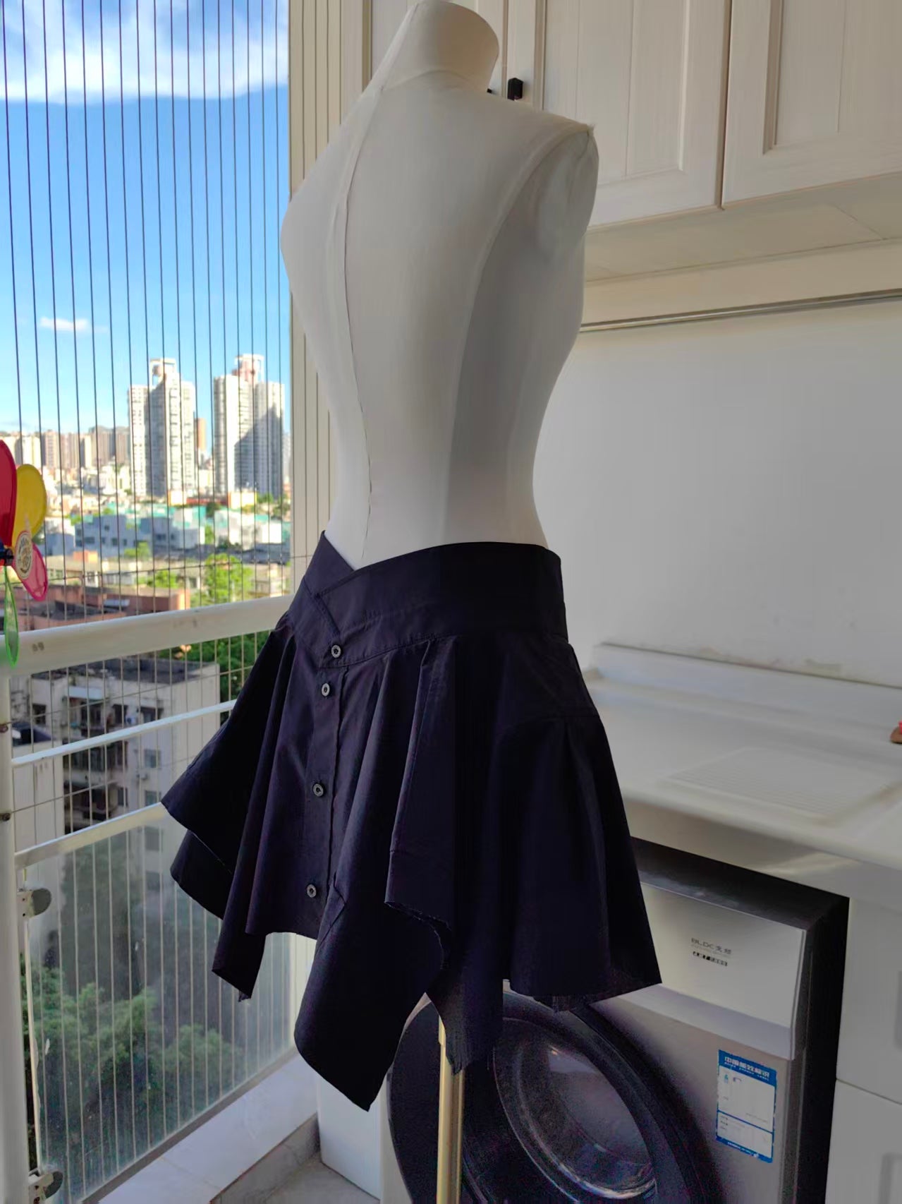 AW deconstructed mini skirt