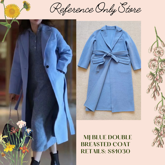 Sale! MJ Double Breasted Blue Wool blend coat