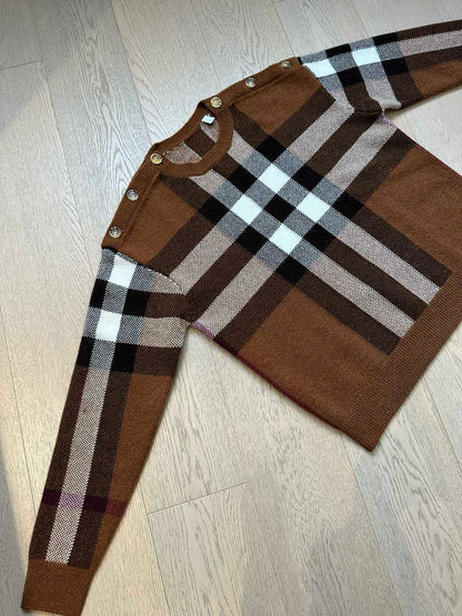 Bbr Check Wool Cashmere Sweater