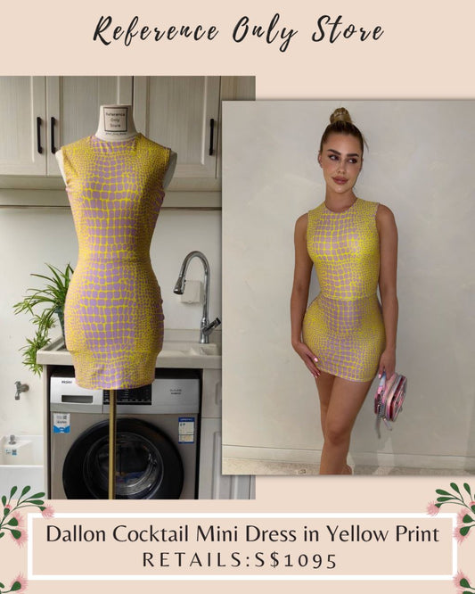 AP Dallon Cocktail Mini Dress in yellow / pink