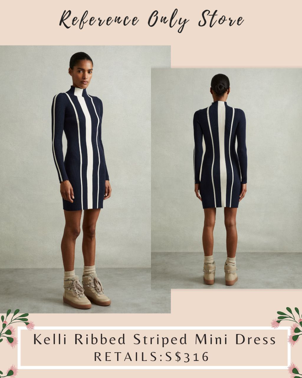 RS Kelli ribbed striped mini dress