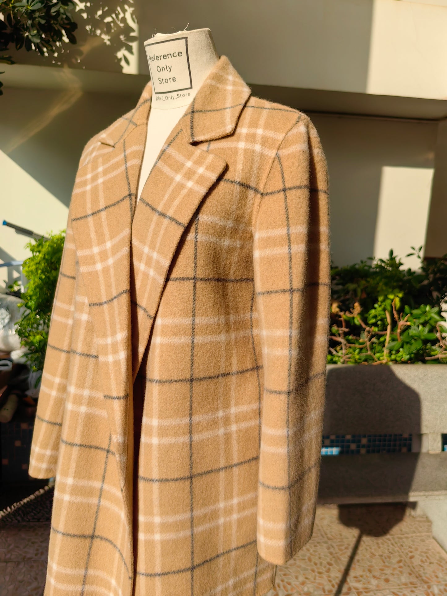 TH Clairene Open Front Wool Blend Plaid Jacket