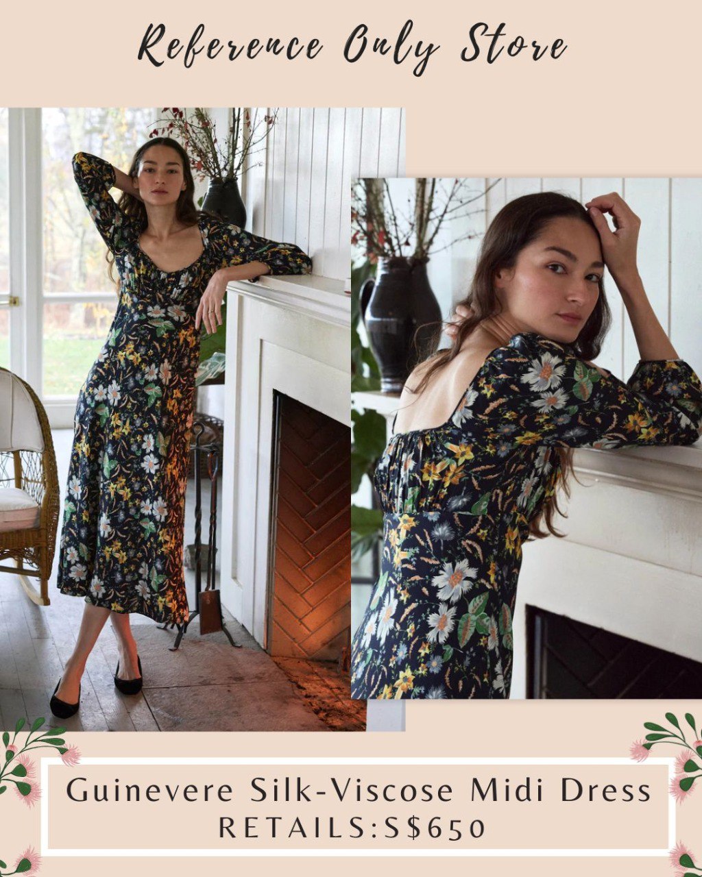 DN Guinevere silk viscose midi dress