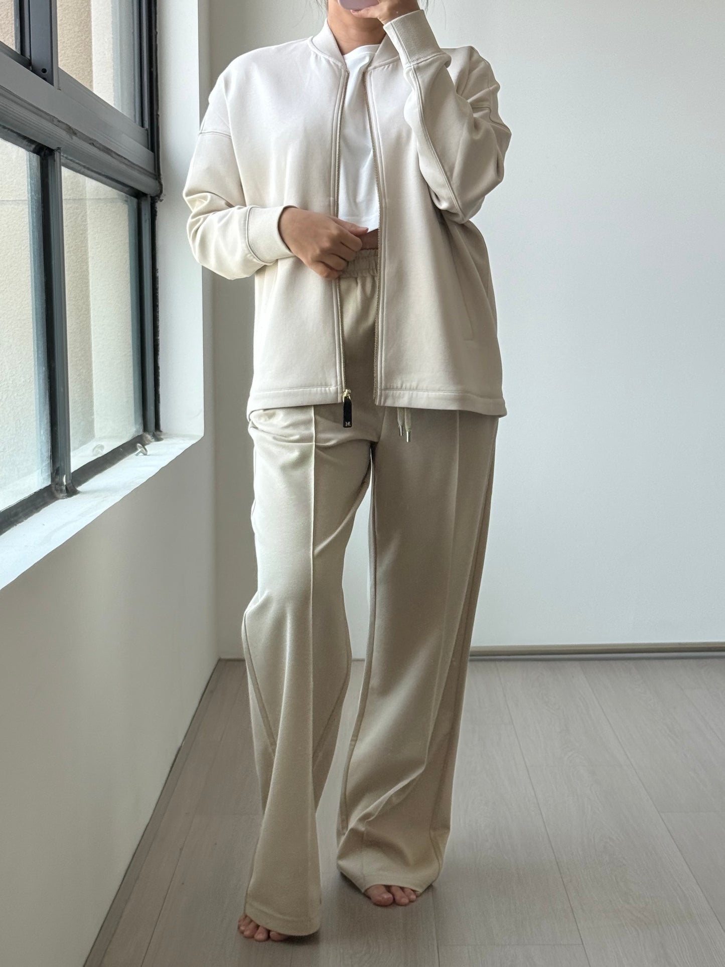 MM scuba cotton blend jersey blouson jacket