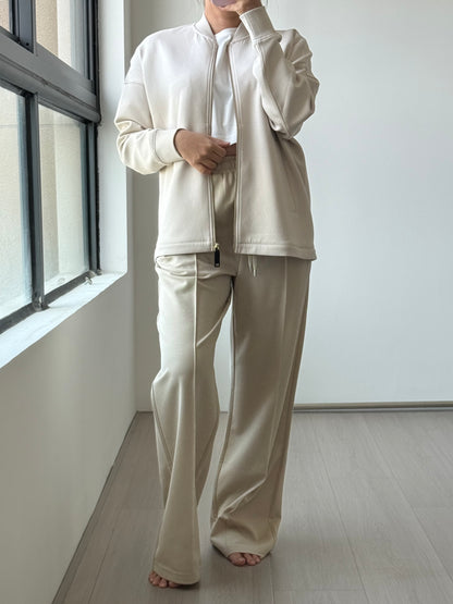 MM scuba cotton blend jersey blouson jacket