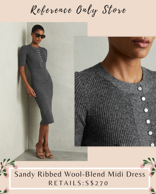 Rs Sandy ribbed wool blend midi dress