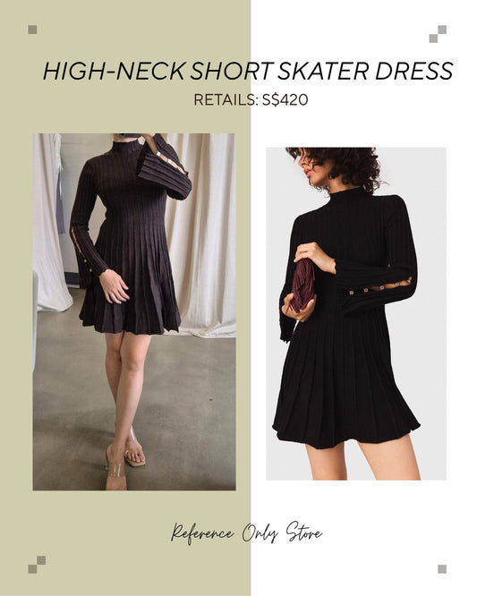 MJ High neck short skater dress in 2 colors