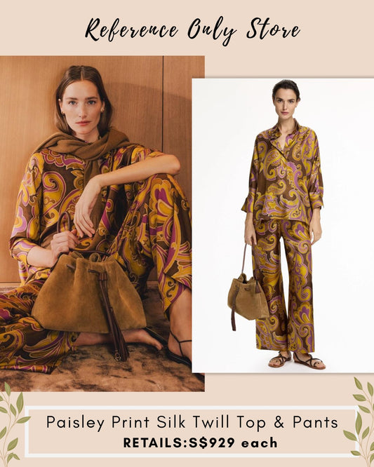 CH Paisley silk twill shirt top and pants