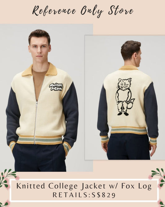 MK knitted college jacket