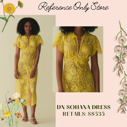 DN Sohana Yellow Lace Midi dress