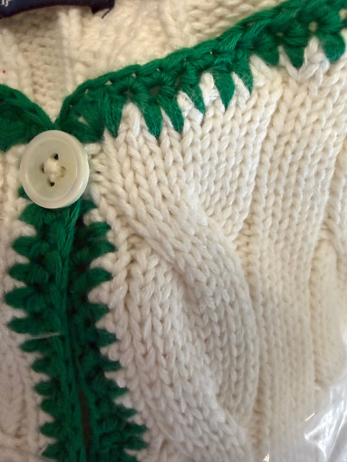 RL Cable knit cropped cotton cardigan