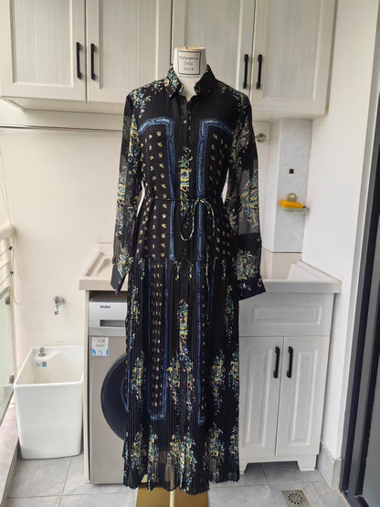 uj Emilie silk viscose blend midi shirt dress in 2 colors