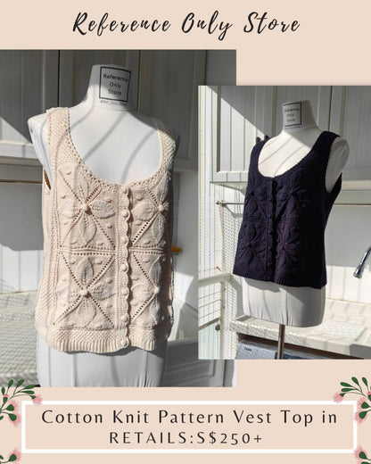 SZ Cotton Knit pattern vest Top