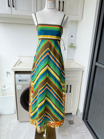 AM Vivid stripe linen midi dress