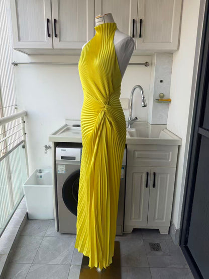 ALC Romy Pleated satin gown