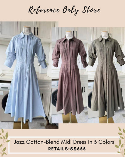 SK Jazz cotton blend midi shirt dress