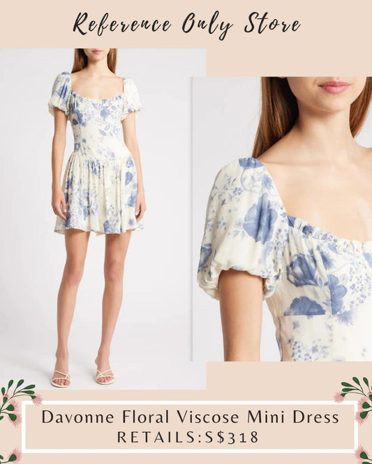Ref Davonne Floral Viscose Mini Dress