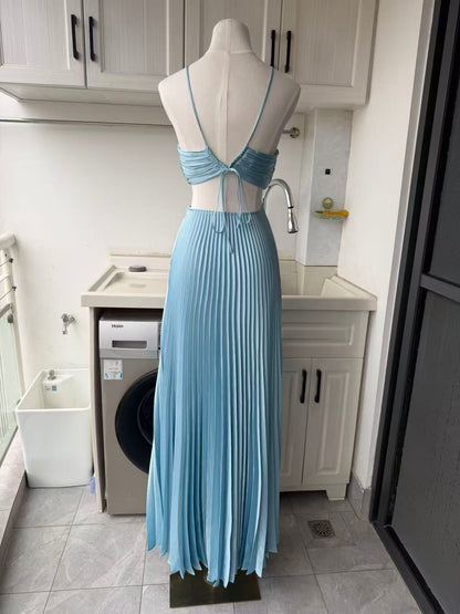 ALC Moira satin pleated maxi dress
