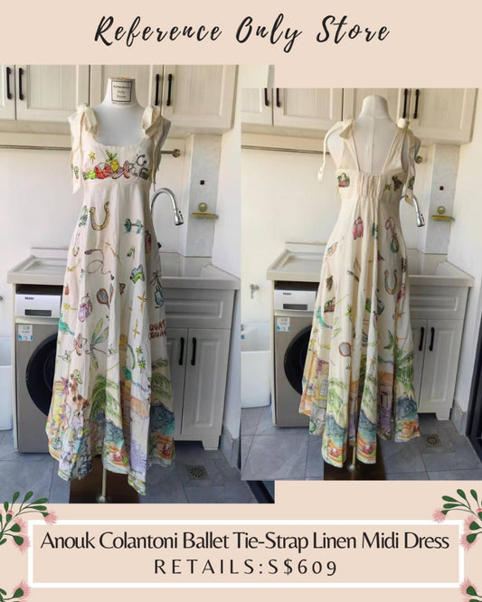 AM anouk colantoni ballet tie strap midi dress