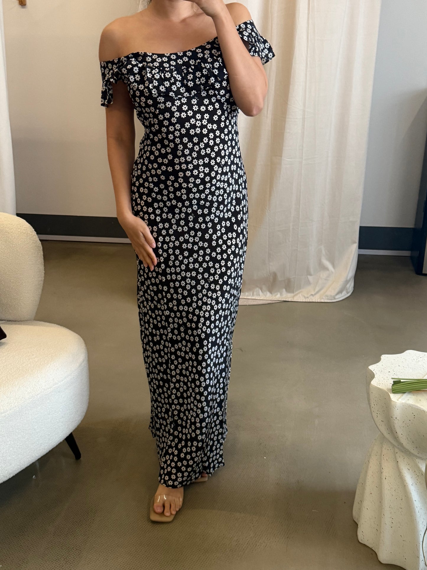 RP The Minnie Silk midi dress in dance floral black