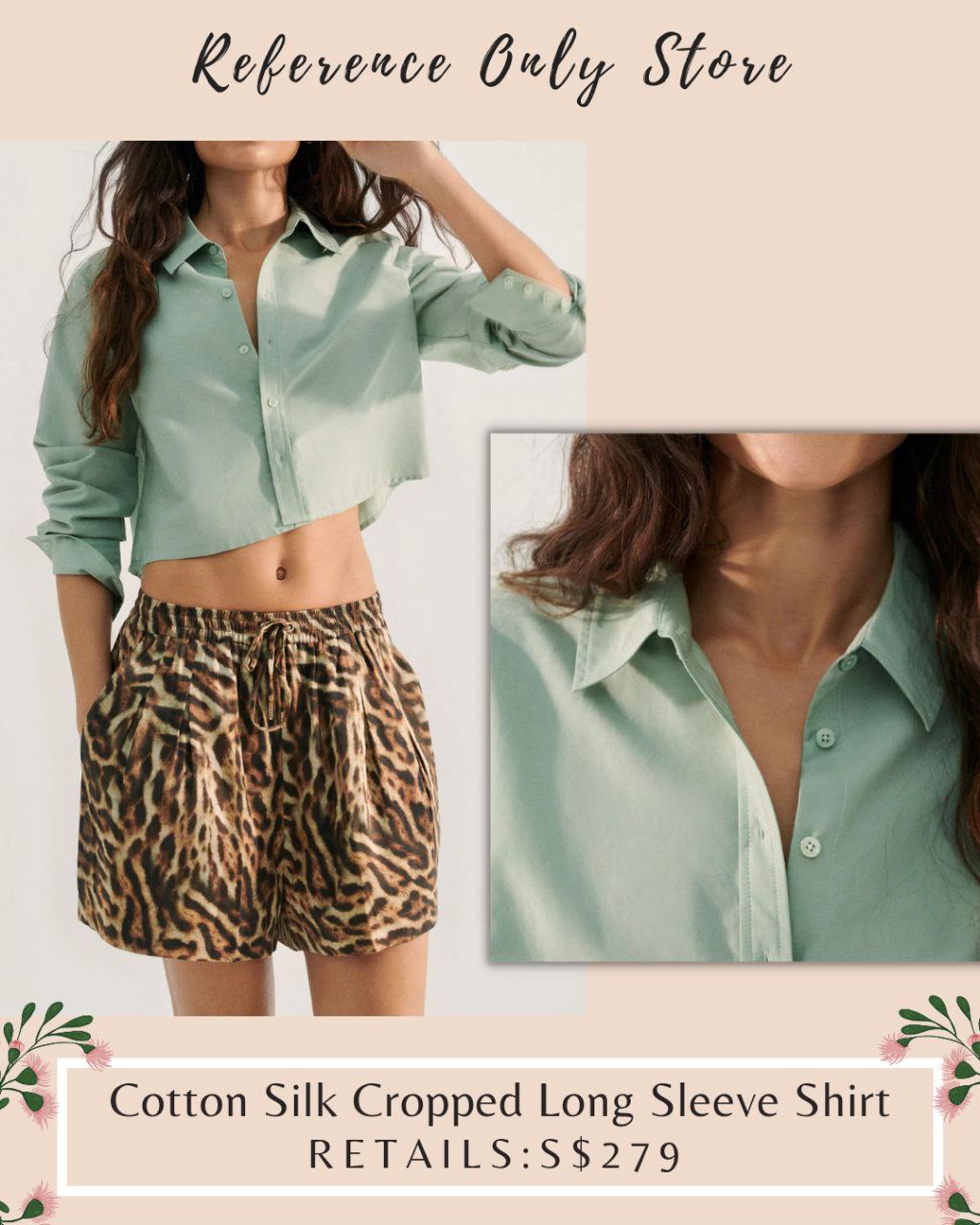 sl cotton silk cropped cotton shirt