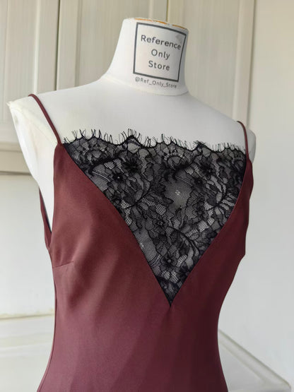 RM lace trimmed silk gown in 2 colors