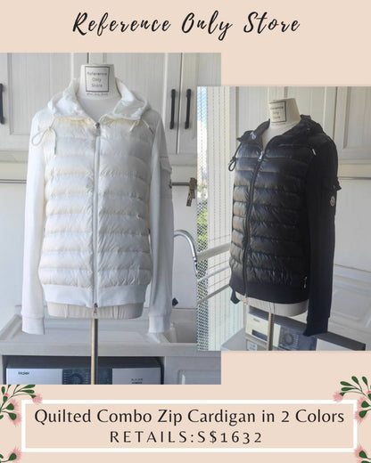 MC Quilted Combo Zip Cardigan in 2 colors