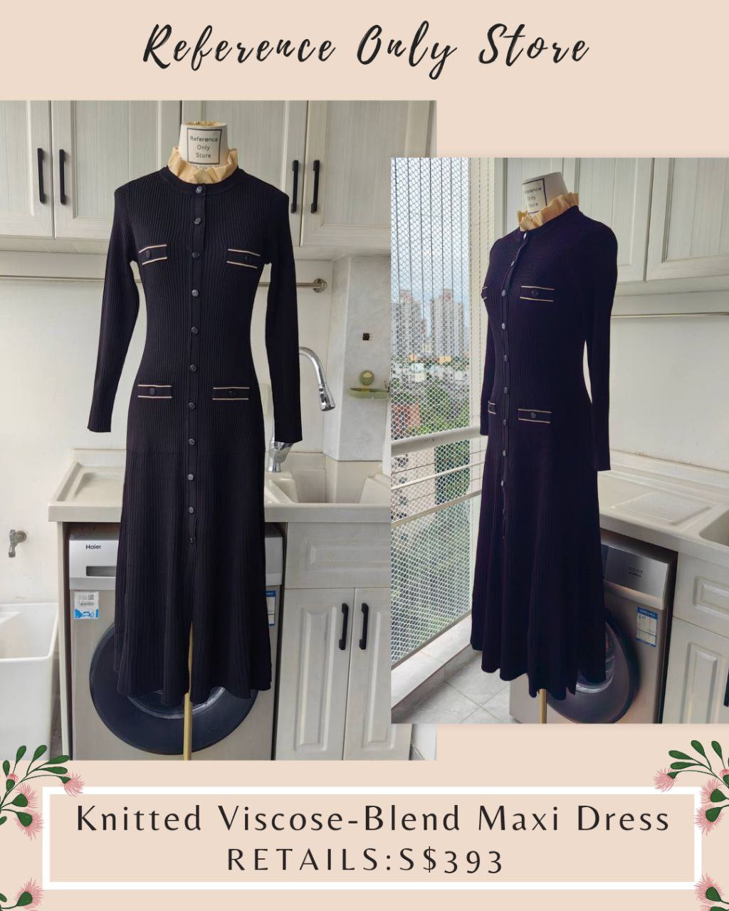 SD Knitted Viscose Blend Maxi Dress