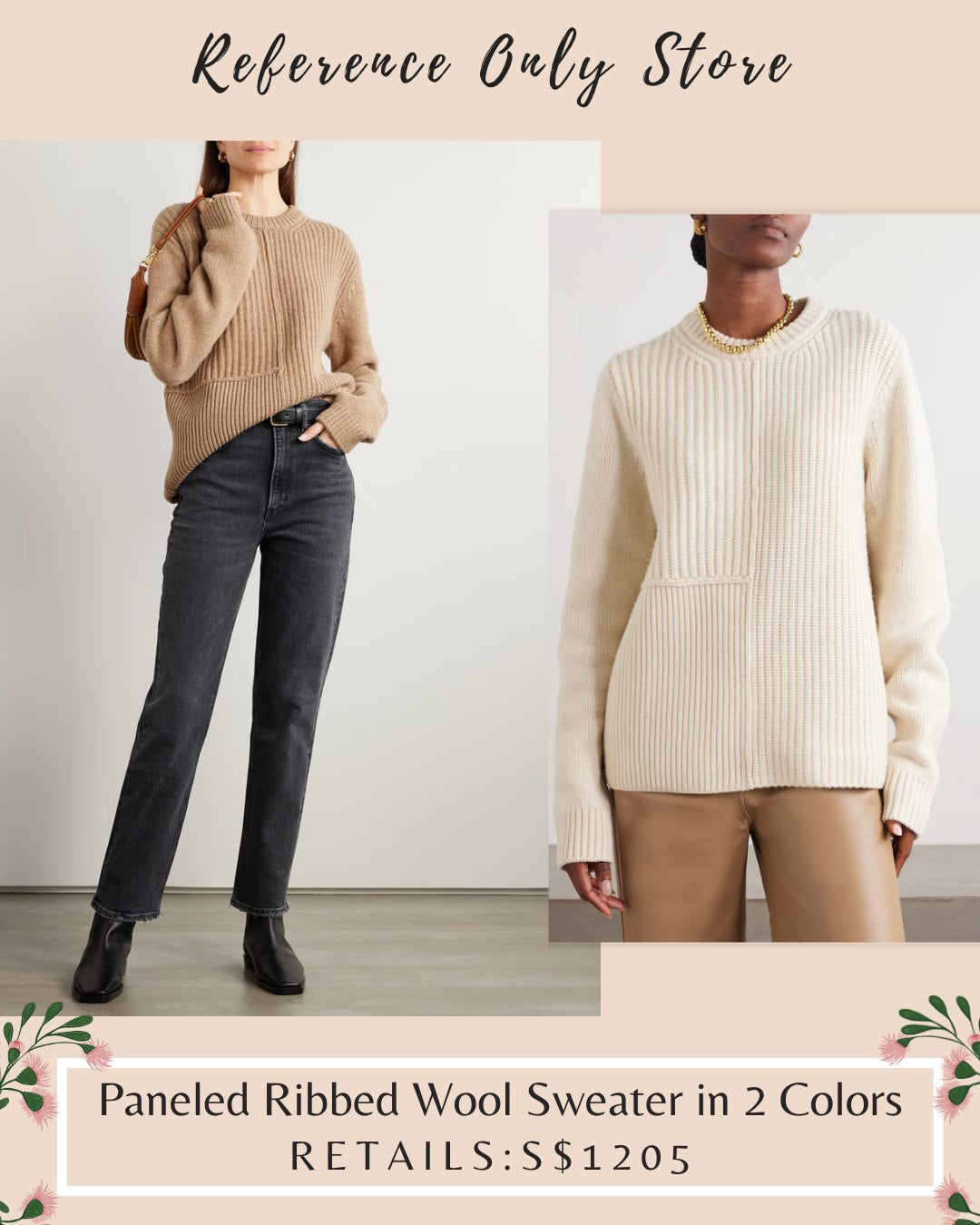 Tot Paneled Ribbed Wool Sweater