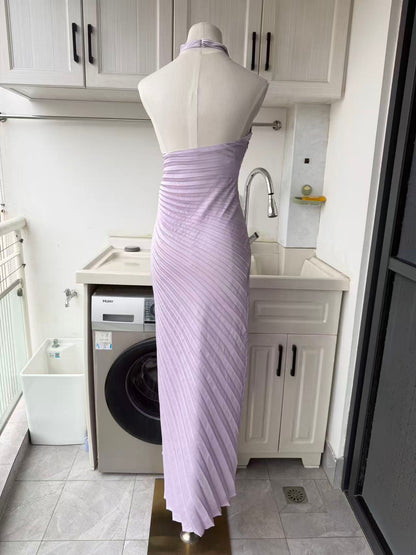 ALC Romy Pleated satin gown