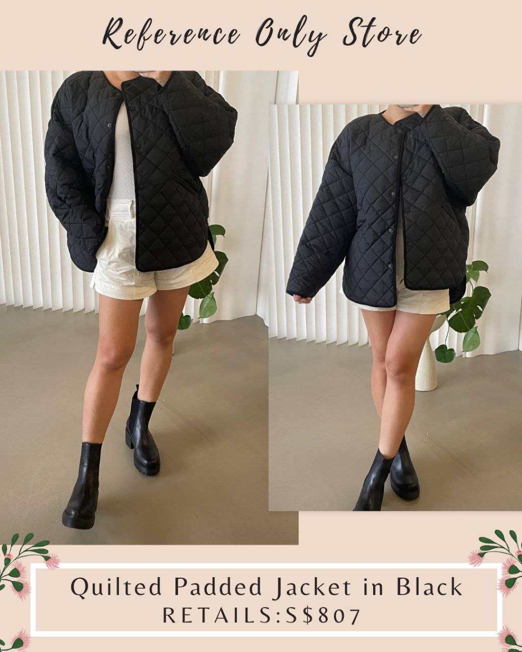 Tot Quilted Padded Jacket in black