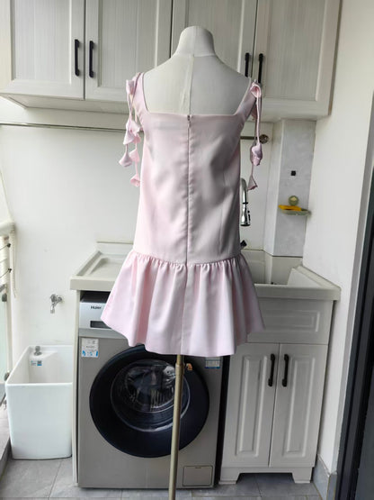 SP Pink Taffeta flower mini dress