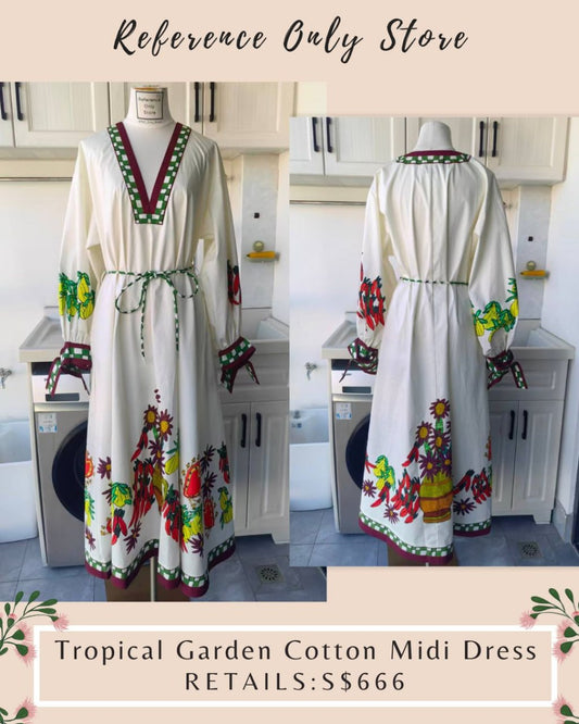 AM Tropical garden cotton midi dress