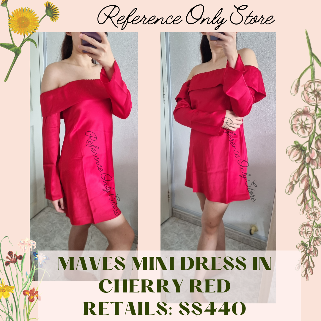 Ref Maves Mini Off Shoulder Dress in cherry red