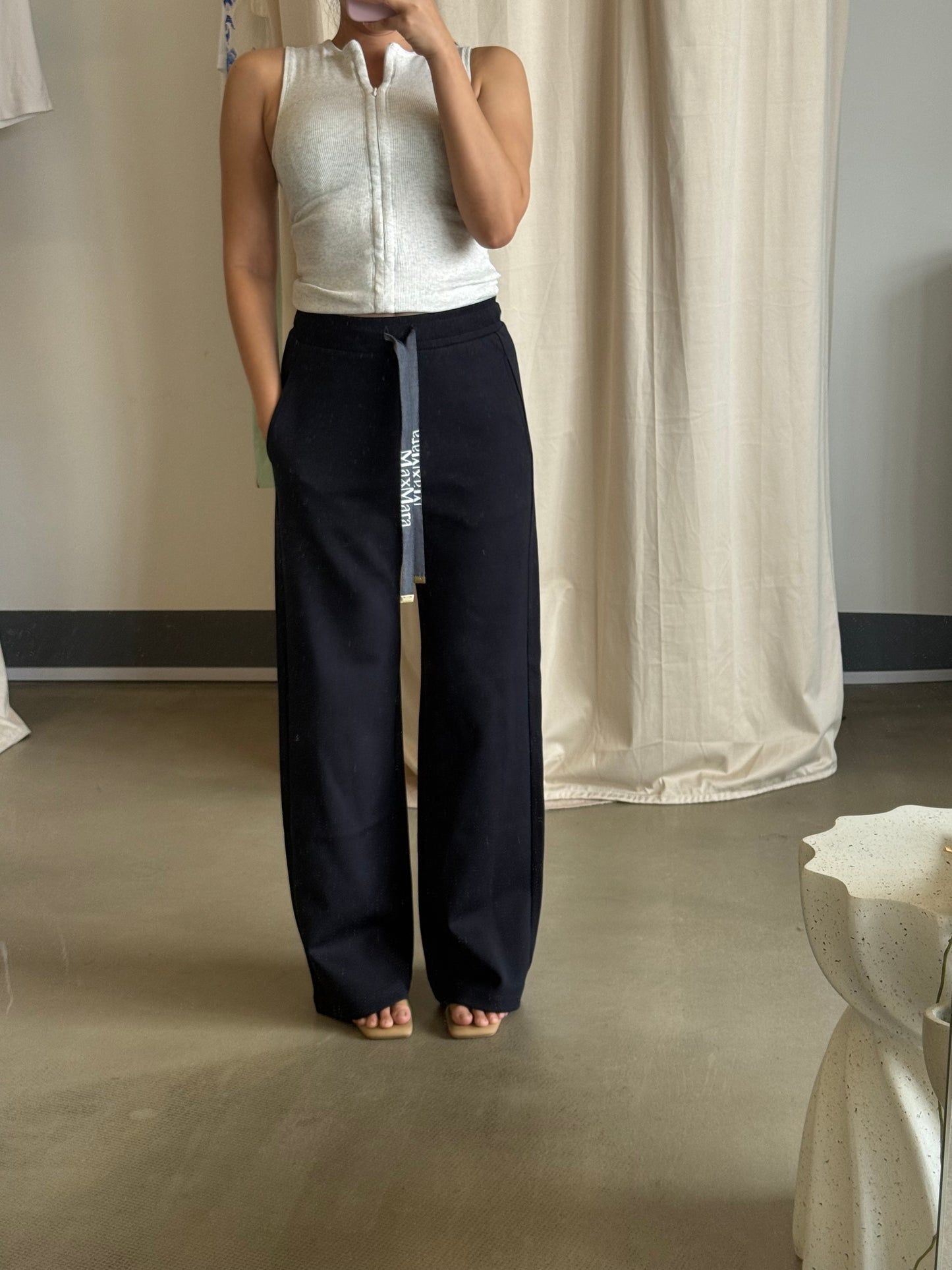 MM wide fit cotton blend jersey trousers pants