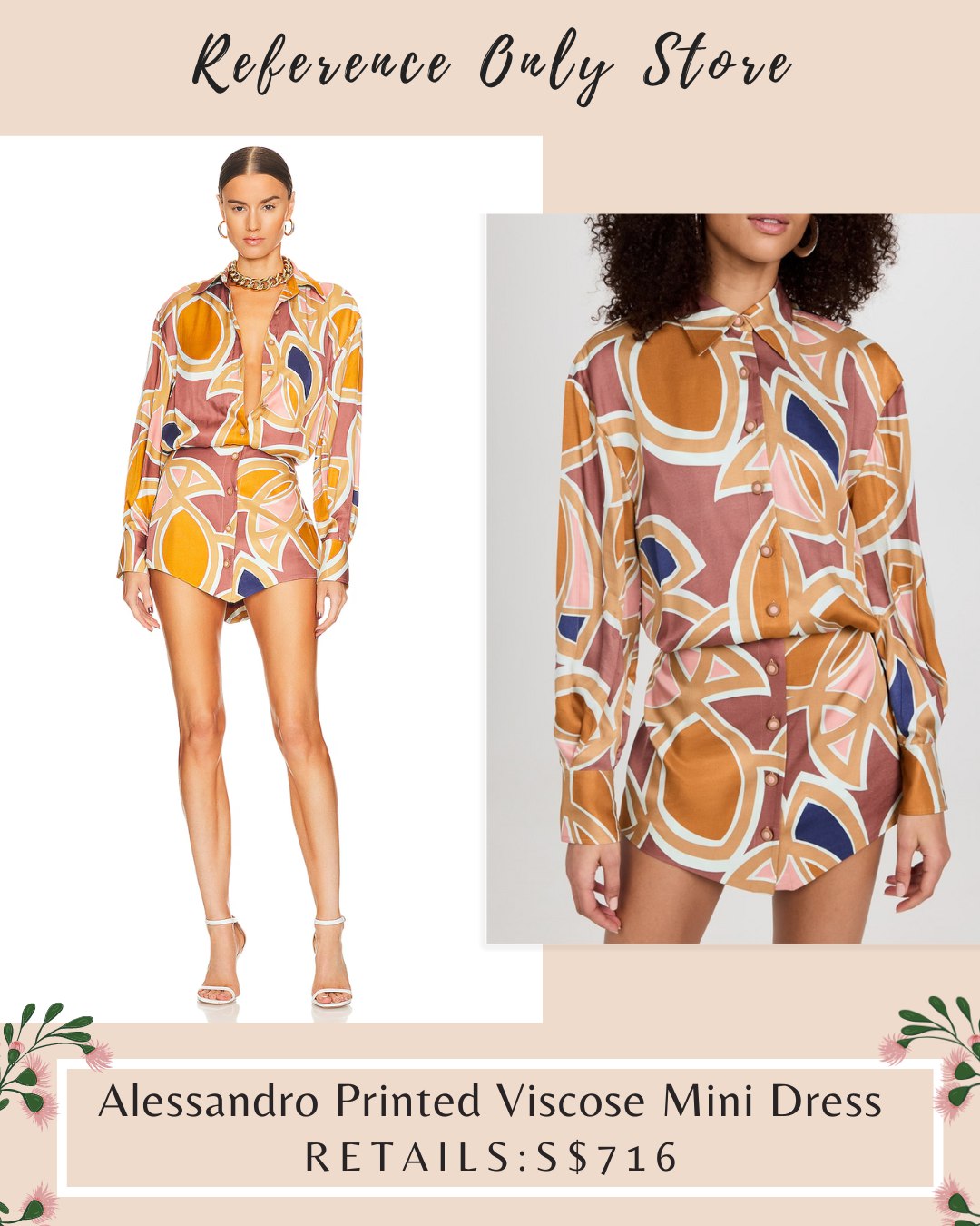 ALX Alessandro Printed Viscose Mini Dress