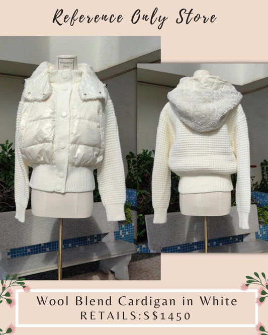 MC Wool Blend Cardigan in Ivory White