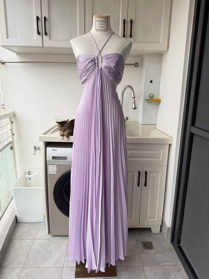 ALC Moira satin pleated maxi dress