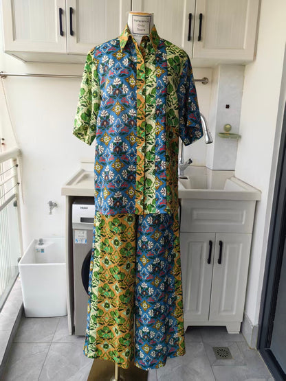 AM Patchwork Poise linen shirt and pants