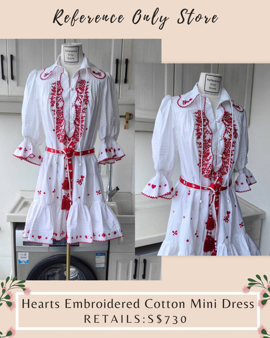 AM Hearts Embroidered cotton mini dress