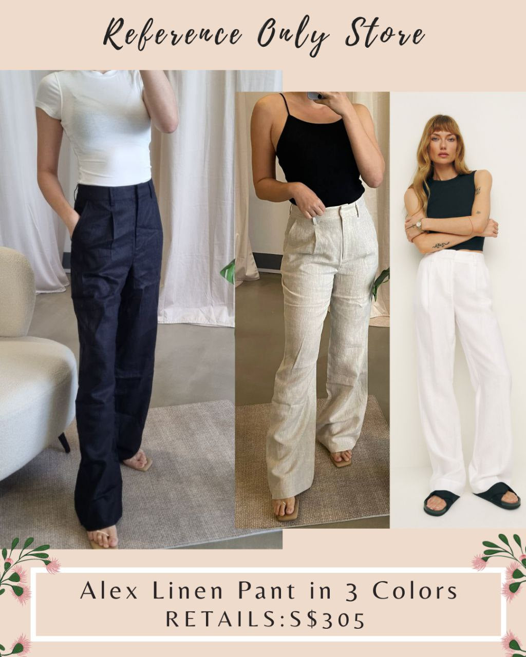 Ref Alex Linen Pant in 3 colors