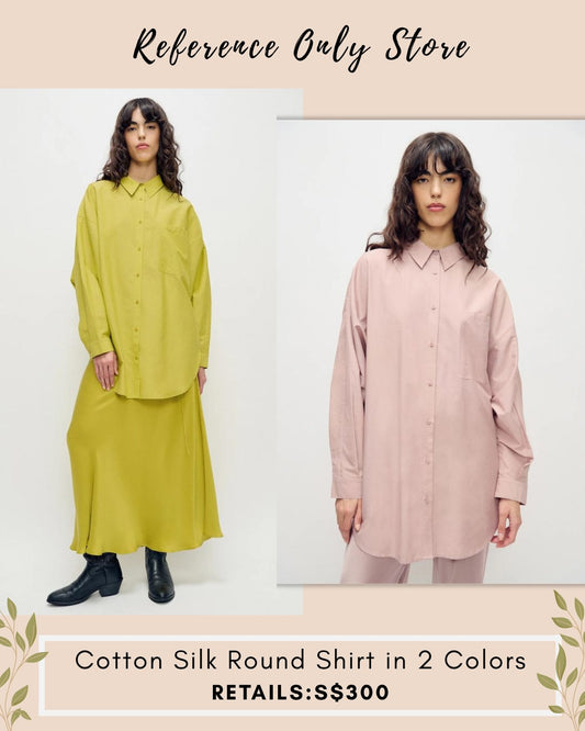 SL cotton silk round shirt
