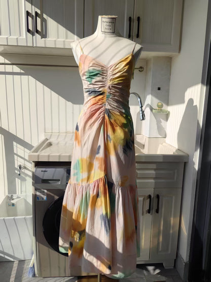 Alc lindsey floral cotton blend midi dress