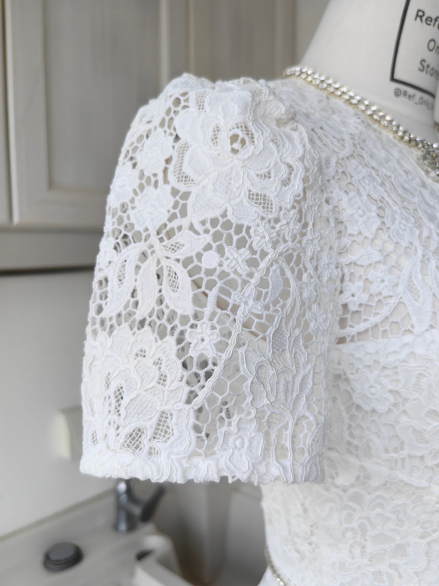 SP white lace Diamanté Bow Mini Dress