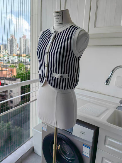 vb Leland stripe viscose vest top